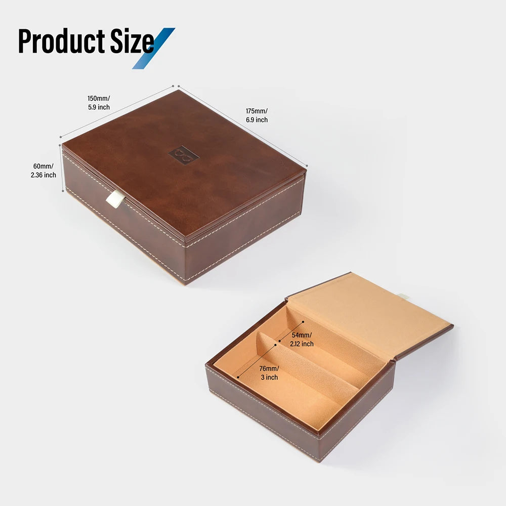Brown PU Sunglasses & Eyeglasses Storage Case – Optical Frame Display Box with 2 or 4 Slots