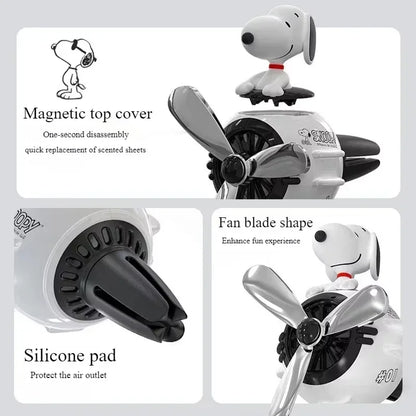 Snoopy Flying Propeller Pilot Car Air Freshener – Anime Figure Aromatherapy Diffuser & Car Decor Gift