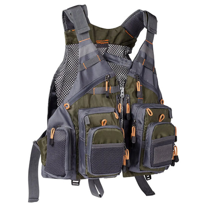 Bassdash Breathable Fishing Vest - Adjustable Outdoor Sports Fly Swimming Vest for Fishing Tackle