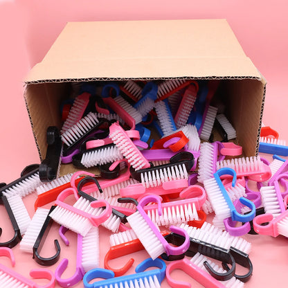 100pcs Nail Cleaning Brush Set - Colorful Soft Plastic Dust Remover Tools for Nail Art, Manicure & Pedicure Care