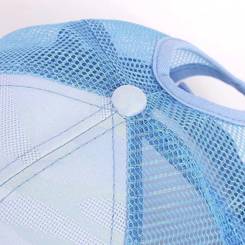 Stay Active in Style: Women's Ponytail Baseball Cap - Spring/Summer Cotton Mesh Sun Hat with Adjustable Snapback for Running and Outdoor Activities