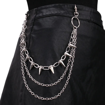 Hip-Hop Punk Rock Metal Waist Chain – Unisex Keychain & Wallet Chain for Jeans & Trousers
