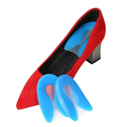 Silicone Gel Heel Cushion Insoles - Plantar Fasciitis Support Foot Pain Relief Shoe Inserts