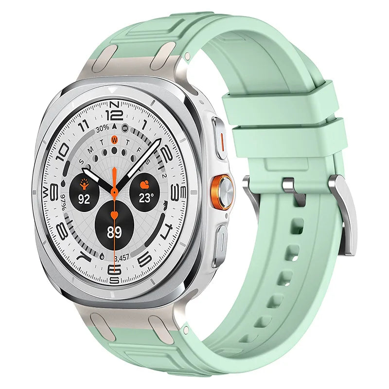 Soft Silicone Loop Strap for Samsung Galaxy Watch Ultra 47mm — Men’s Sports Band with No-Gap Curved End Bracelet