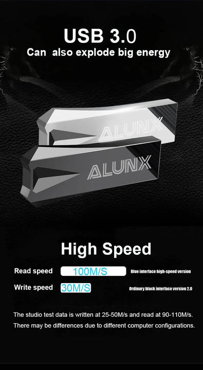 ALUNX USB 3.0 Flash Drive – 4GB/8GB/16GB/32GB/64GB/128GB Metal USB Pendrive Memory Stick