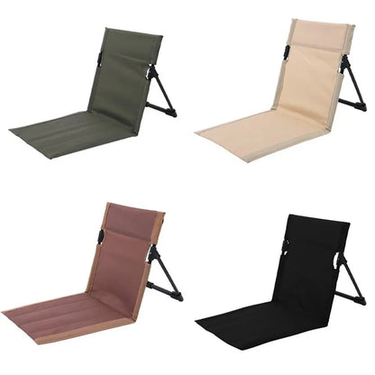 Foldable Outdoor Camping Chair – Portable Garden & Beach Lazy Chair with Backrest Cushion for Picnic, Travel & Relaxation