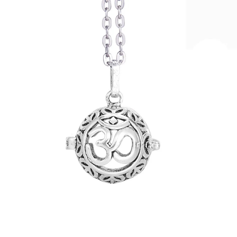 Vintage Mexico Angel Ball Chime Necklace – Antique Locket Aromatherapy Essential Oil Diffuser