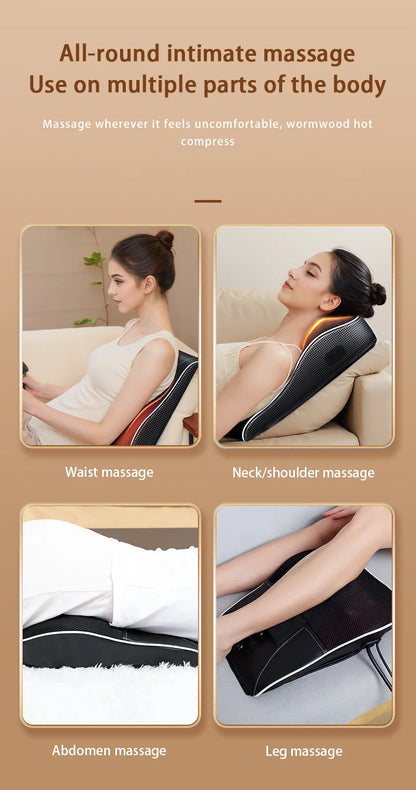 Electric Shiatsu Neck & Back Massager Pillow with Heating & Vibration – Manufacturer Direct Cervical Traction Body Massager for Car
