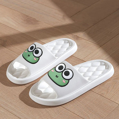 Summer Cartoon Frog Beach Slides – Anti-Slip Bathroom & Home Flip Flops, Soft Comfortable Sandals