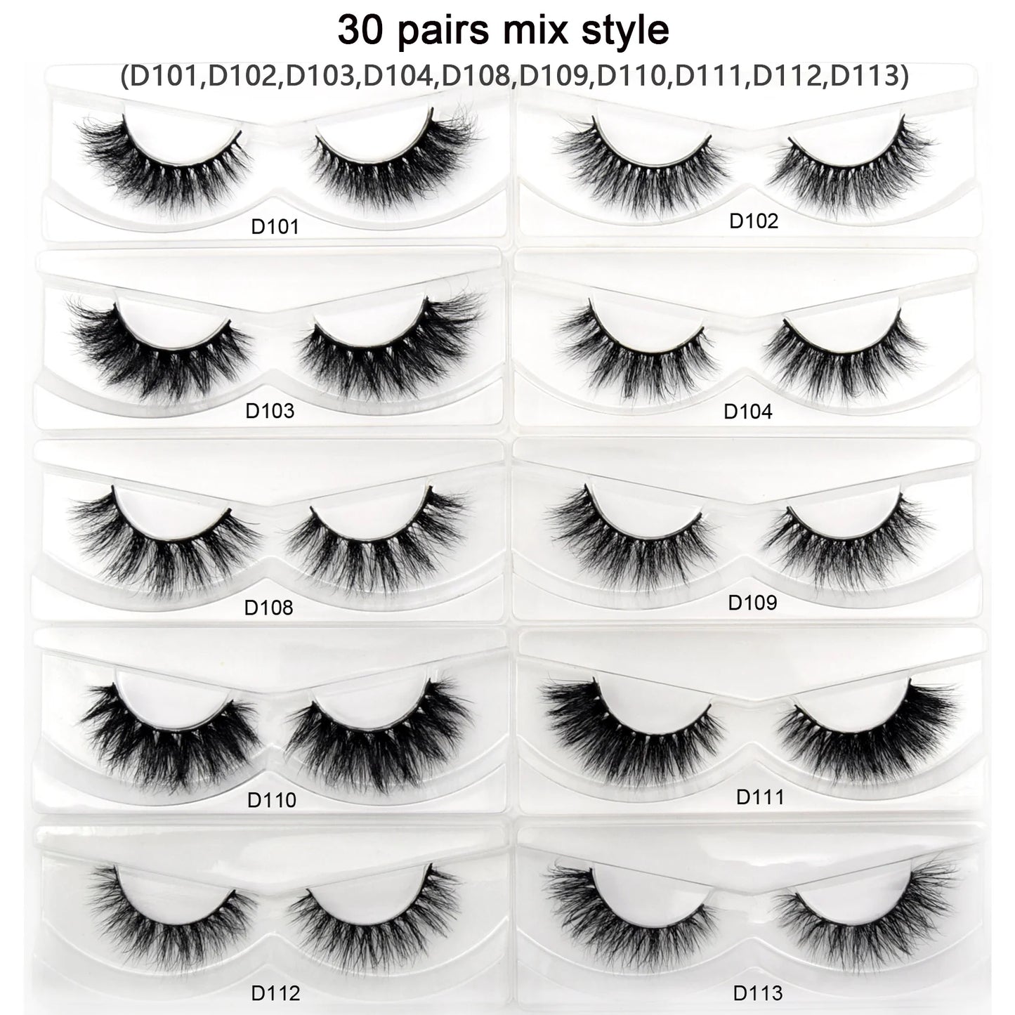 Visofree 3D Mink Eyelashes – 30/40/100 Pairs Handmade Full Strip Lashes with Tray, Cruelty-Free False Lashes for Makeup