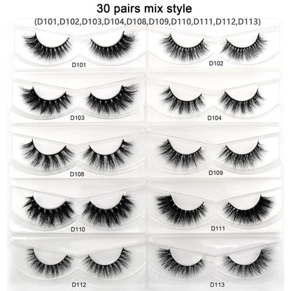 Visofree 3D Mink Eyelashes – 30/40/100 Pairs Handmade Full Strip Lashes with Tray, Cruelty-Free False Lashes for Makeup