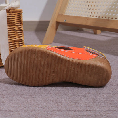 New Women's Contrast Color Wedge Sandals – Comfortable Peep Toe Non-Slip Platform Beach Shoes