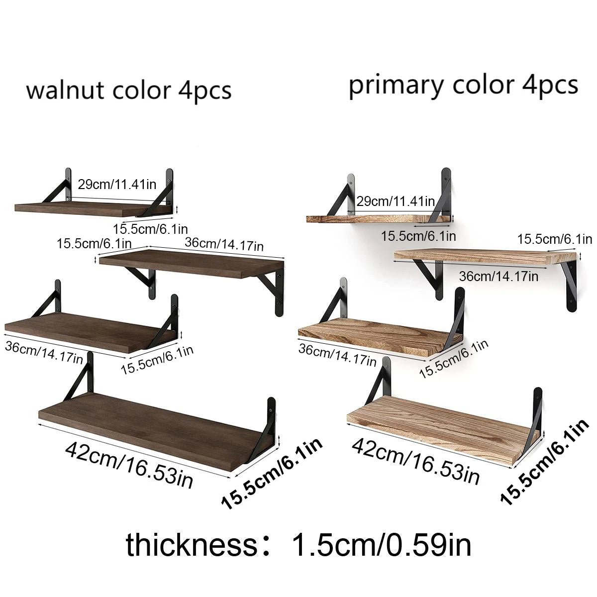 Floating Wall Shelves – Wooden Wall Mounted Bookshelf Storage Rack for Living Room, Bedroom, Bathroom & Kitchen Home Decor Organizer