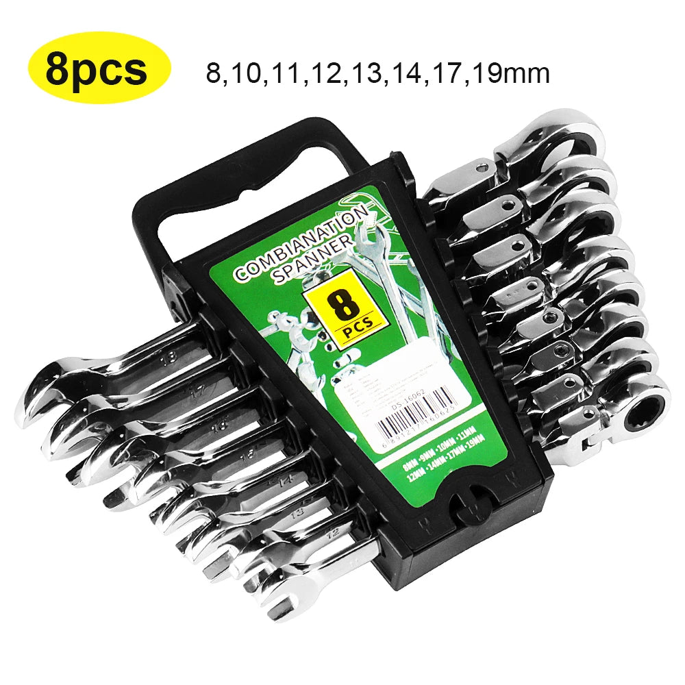 Professional Ratchet Wrench Set – Complete Socket & Flat Wrench Tool Kit for Automotive, Mechanical & DIY Use