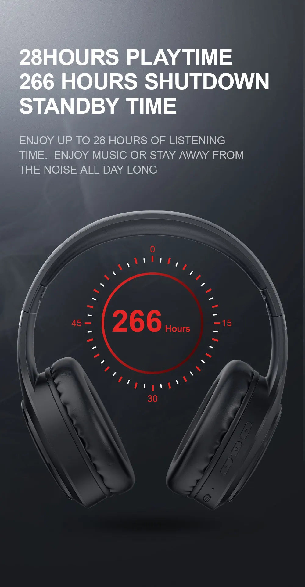 Siindoo JH919 Wireless Bluetooth Headphones - Foldable Stereo Earphones, Super Bass, Noise Reduction Mic for Laptop, PC, TV