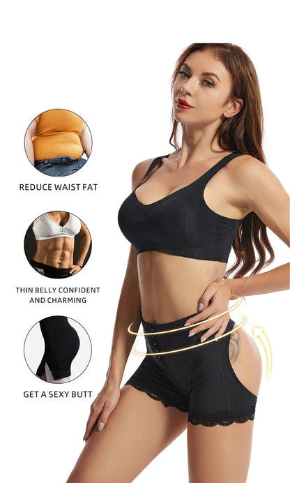 Women’s Butt Lifter Panties – Open-Butt Body Shaper Shorts with Tummy Control & Hip Enhancer Shapewear