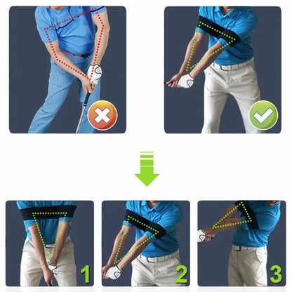 Professional Elastic Golf Swing Trainer Arm Band – Gesture Corrector for Men, Women & Beginners