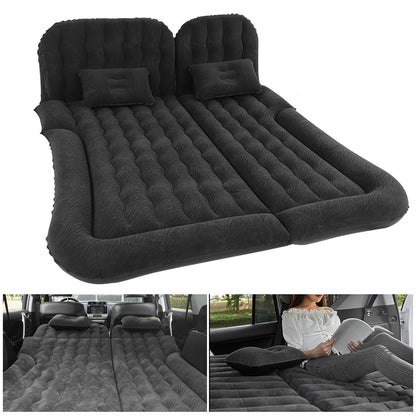 2-in-1 Car Travel Bed Inflatable Mattress — Soft PVC Flocking Sleeping Cushion for Car & SUV