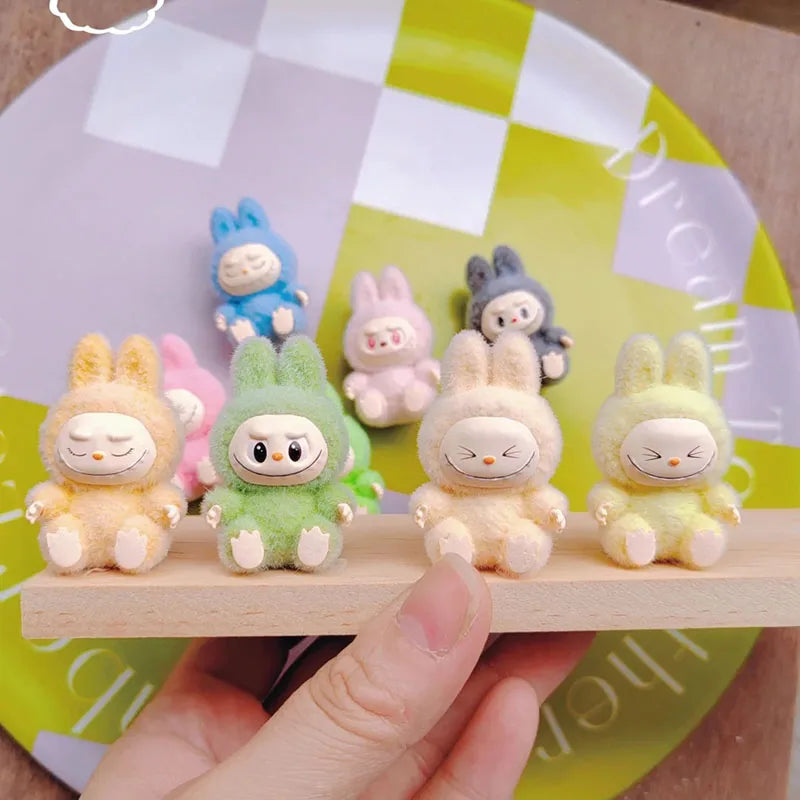 Labubu Cartoon Mini Flocking Doll – Cute DIY Pendant & Kawaii Gift Accessories