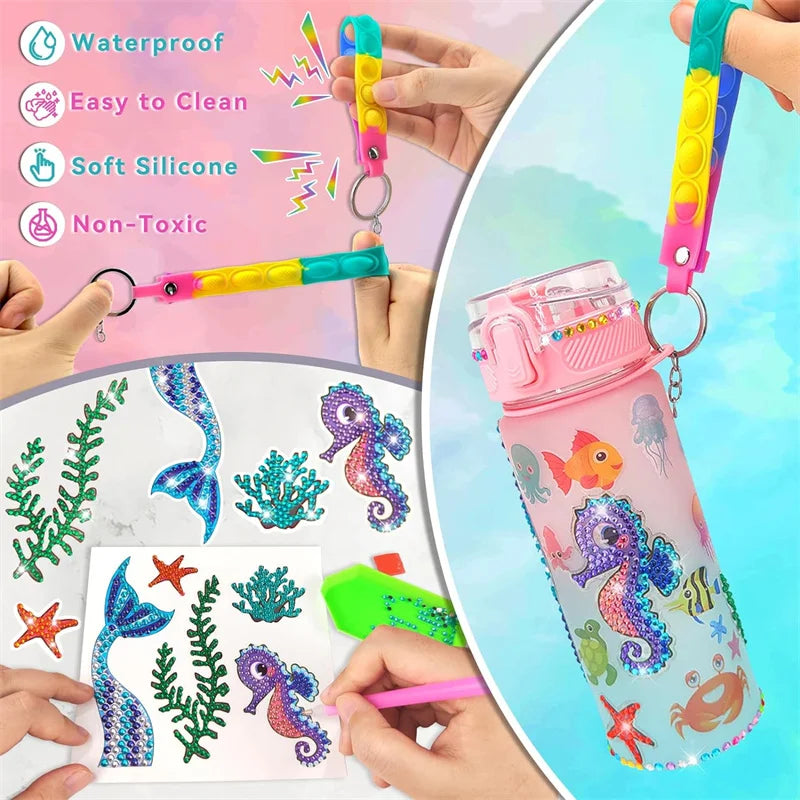 DIY Water Bottle Decoration Kit for Girls - Mermaid Arts & Crafts, Birthday & Christmas Gift
