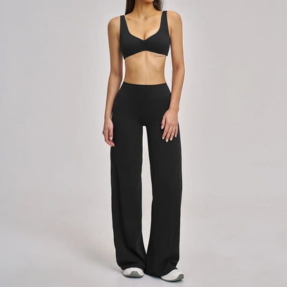 Women’s 2/3PCS Yoga Set – Long Sleeve Sports Bra & High Waist Leggings Gym Workout Tracksuit Fitness Athletic Wear Outfit