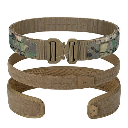 YAKEDA Battle Molle Riggers Belt – Heavy-Duty 3-in-1 Tactical Duty Belt with Anti-Slip Pad & Inner Belt
