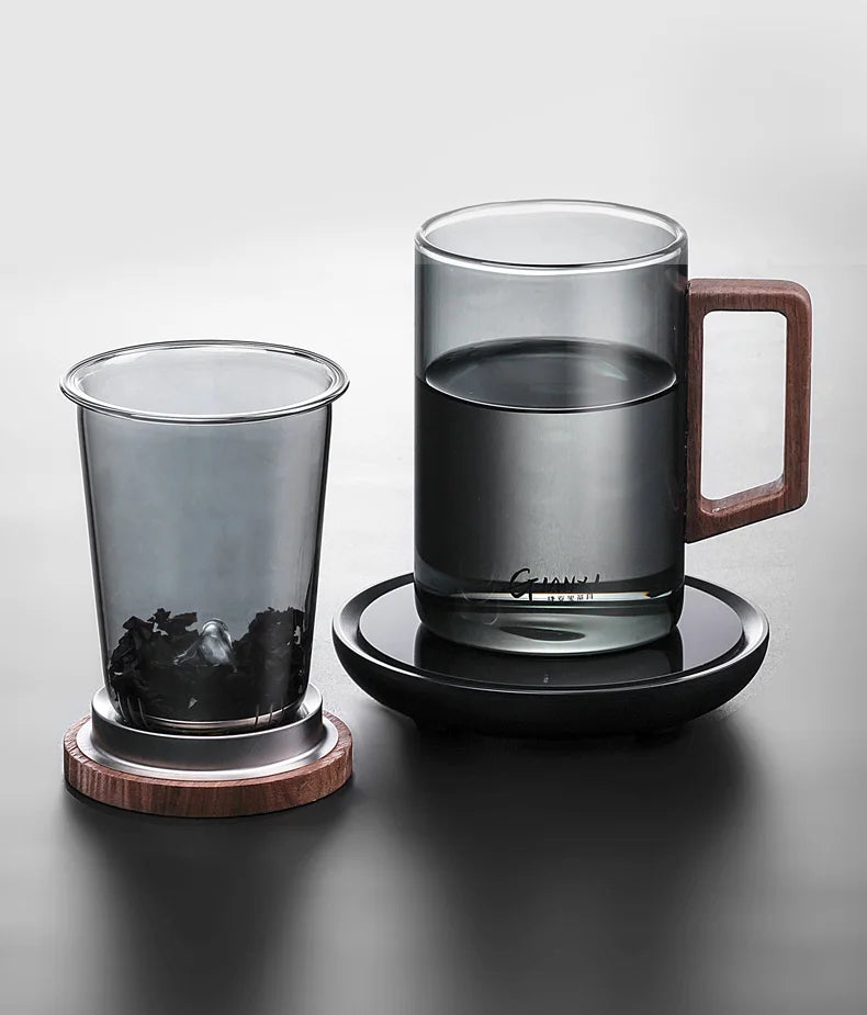 GIANXI High Borosilicate Glass Tea Cup with Belt Filter – Separate Flower Tea Water Cup for Original Tea Making