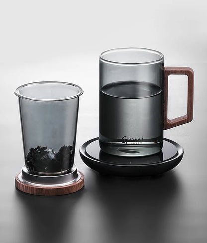 GIANXI High Borosilicate Glass Tea Cup with Belt Filter – Separate Flower Tea Water Cup for Original Tea Making