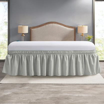 Elastic Wrap-Around Bed Skirt – Soft Fade-Resistant Ruffle Bed Cover & Mattress Protector (Couvre Lit Style)
