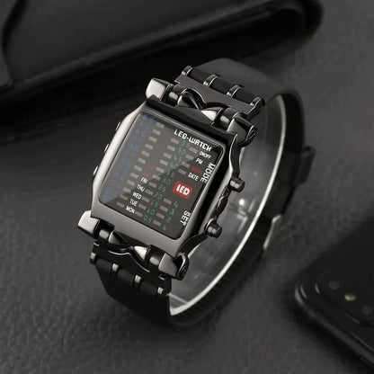 Men’s Binary LED Digital Watch - Waterproof Luminous Electronic Sports & Business Wristwatch