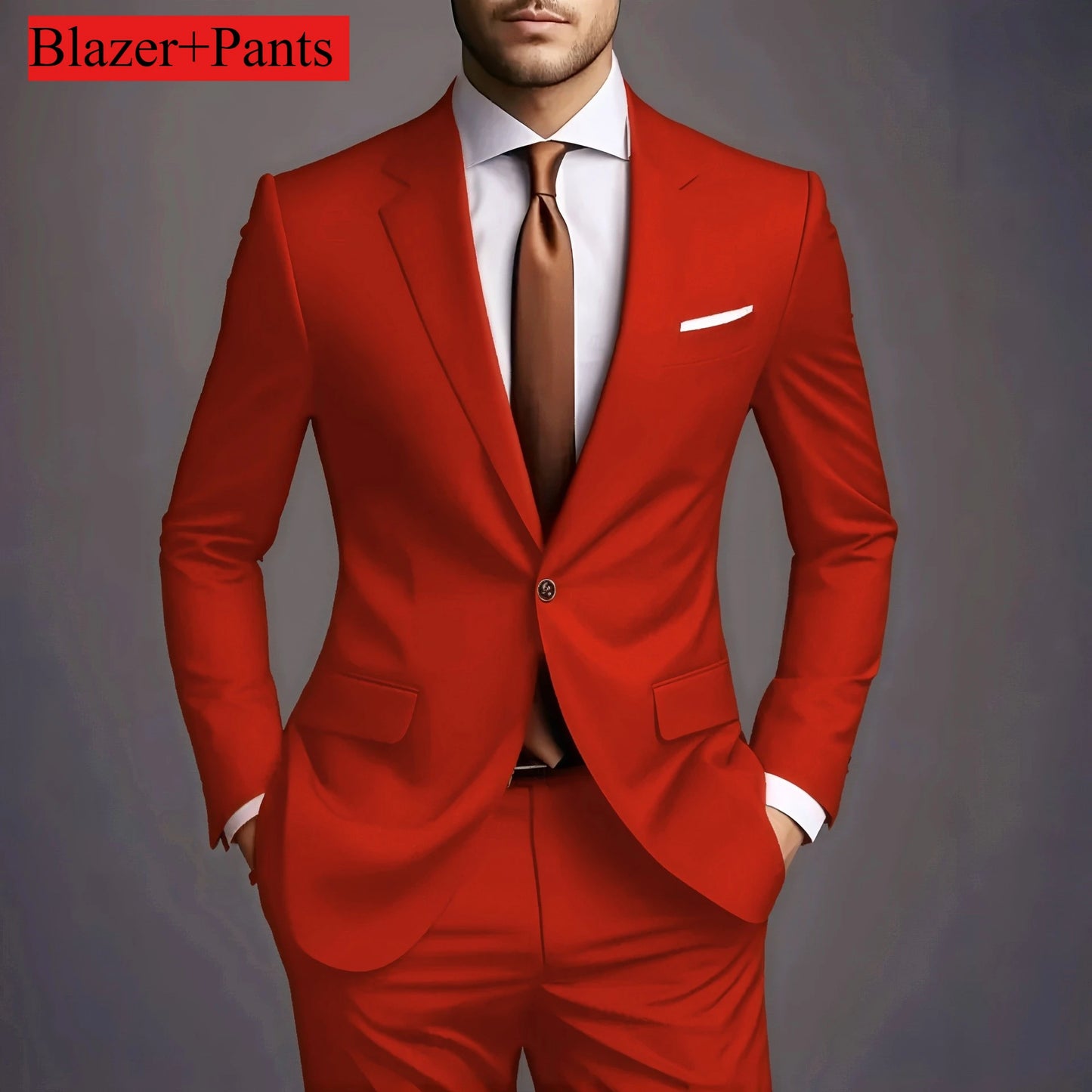 2026 Luxury Men's 2-Piece Suit Set - Elegant Slim Fit Wedding Groom Tuxedo & Casual Formal Wear