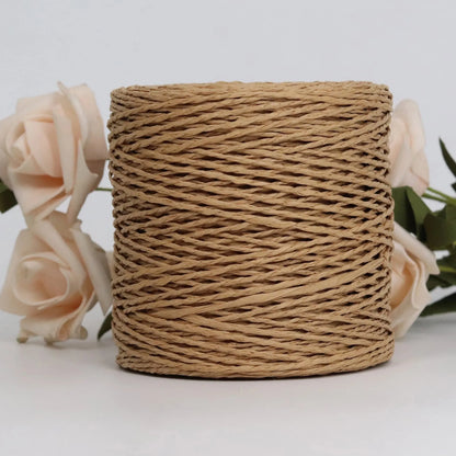 Raffia Straw Yarn - 100g Handmade Crochet Material for Summer Hats, Bags & DIY Handcraft Projects