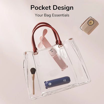 JISULIFE Portable Fan - Mini Handheld USB Fan with 4500mAh Rechargeable Battery - Hand Held Pocket Fan with Power Bank & Flashlight