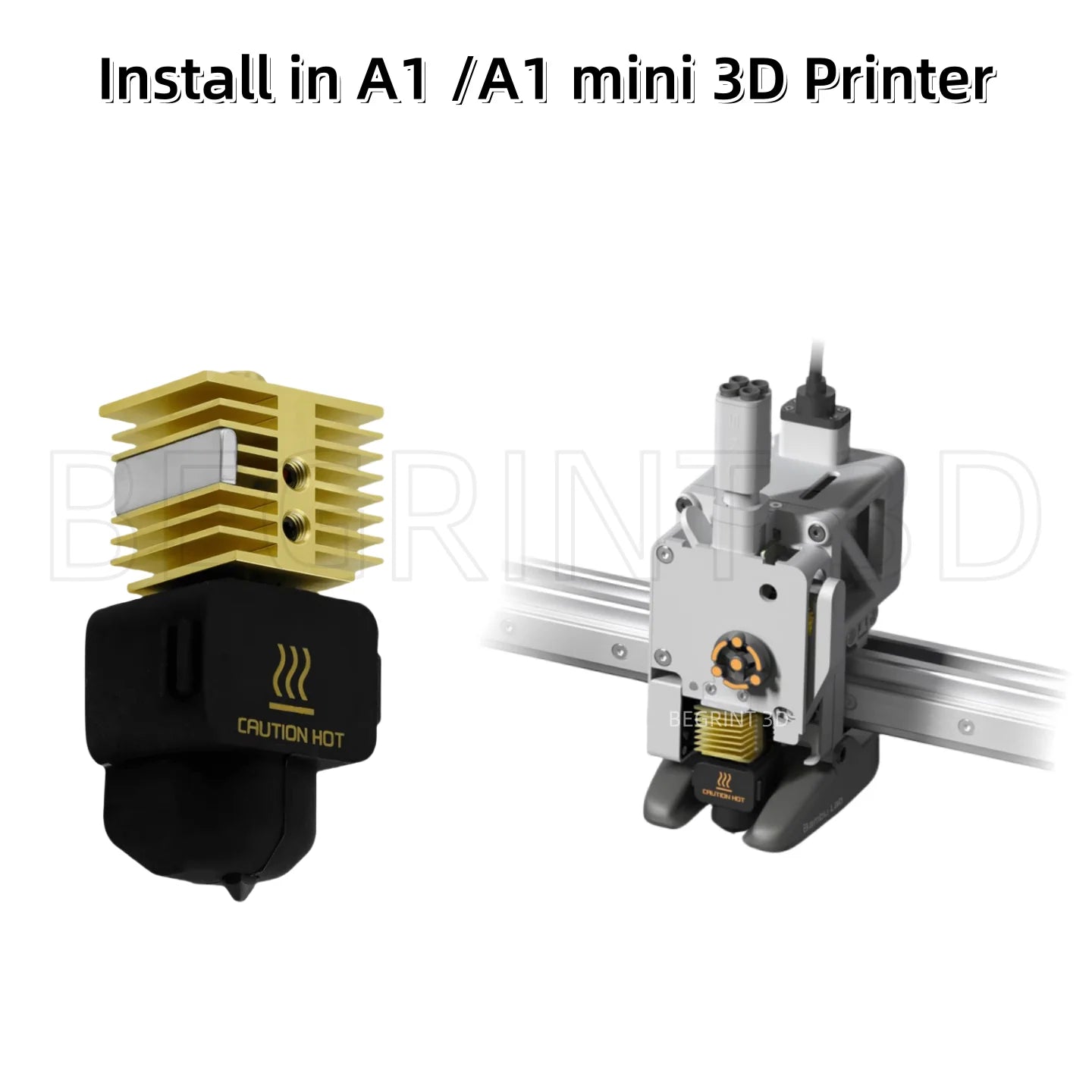 Bambu Lab A1 Mini Hotend Kit – Replaceable Nozzle 0.2, 0.4, 0.6, 0.8MM for A1/A1 Mini 3D Printer Assembly
