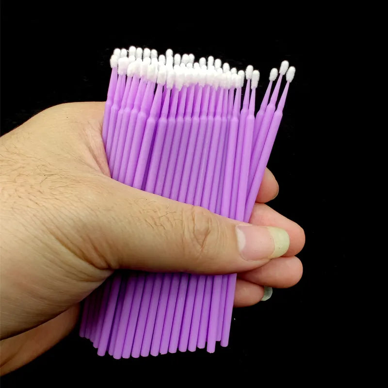 100Pcs 1.5mm Mini Car Touch Up Paint Micro Brush Tips - Purple Auto Applicator Sticks for Detailing - Micro Brush Car Products