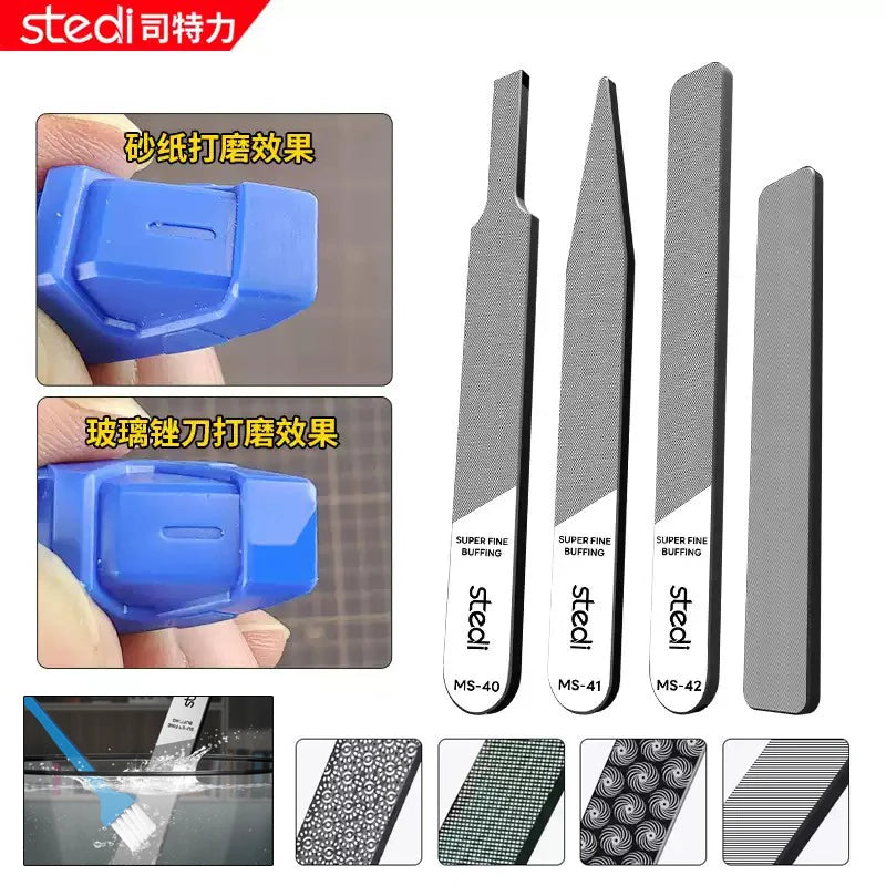 Stedi MS-46 Glass File Grinding Tool – Washable Durable Model Polisher for Military Kits, Optional #320–#1000 Mesh
