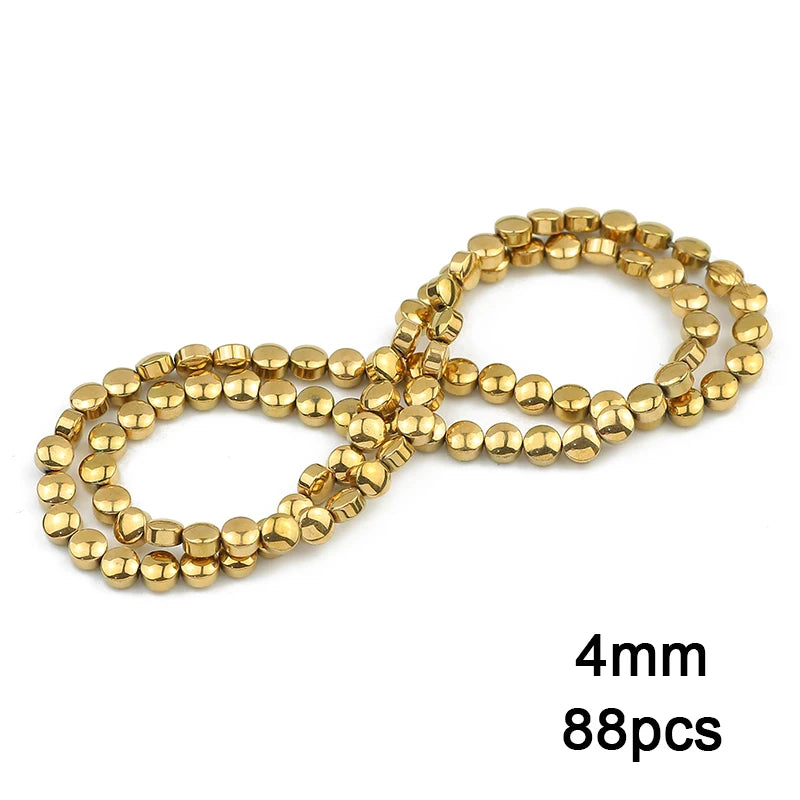 3A+ Retention Color Hematite Beads – Star & Heart Shapes, Gold-Plated Natural Stones for DIY Jewelry & Bracelets