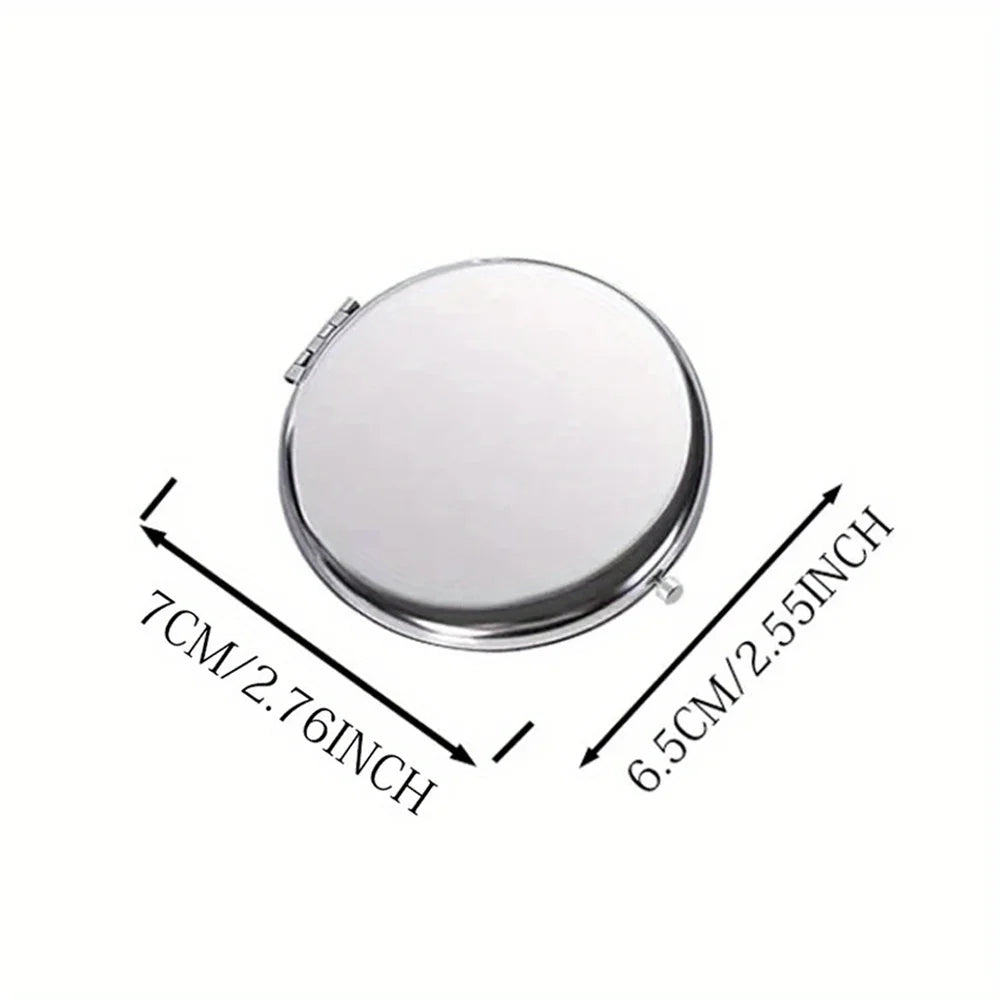 Engraved Birth Flower Compact Mirror - Personalized Name Pocket Mirror Gift for Her