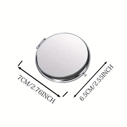 Engraved Birth Flower Compact Mirror - Personalized Name Pocket Mirror Gift for Her