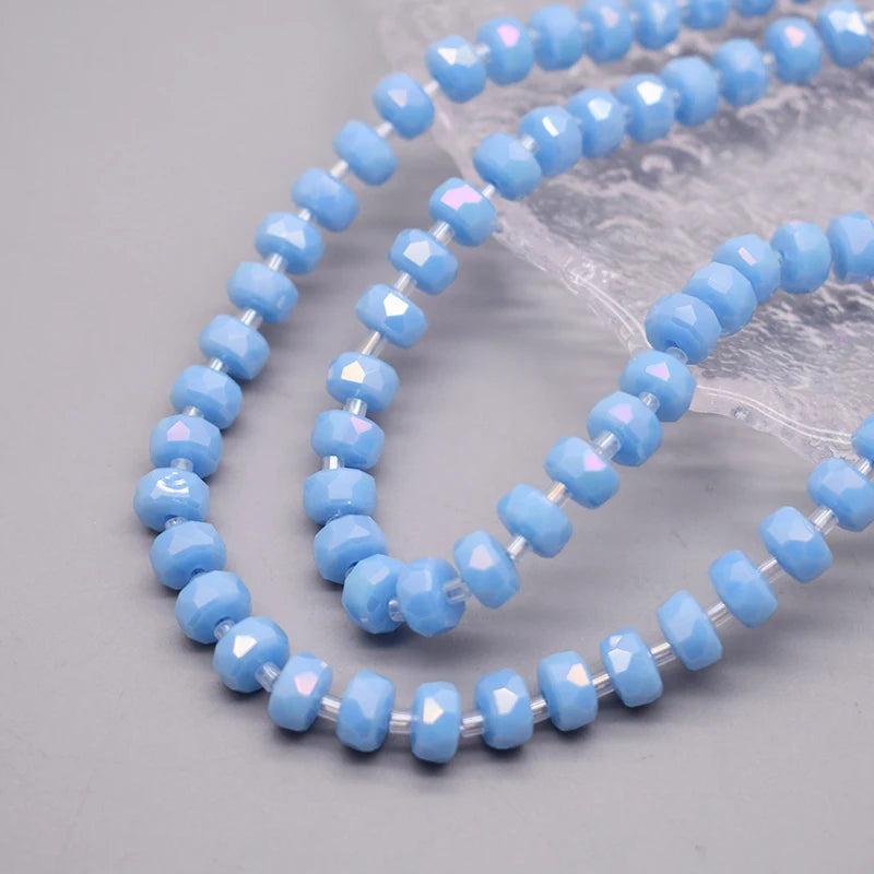 8mm Crystal Glass Beads Set - 30PCS Color Wheel Faceted Round Loose Beads for DIY Jewelry Making & Bracelets