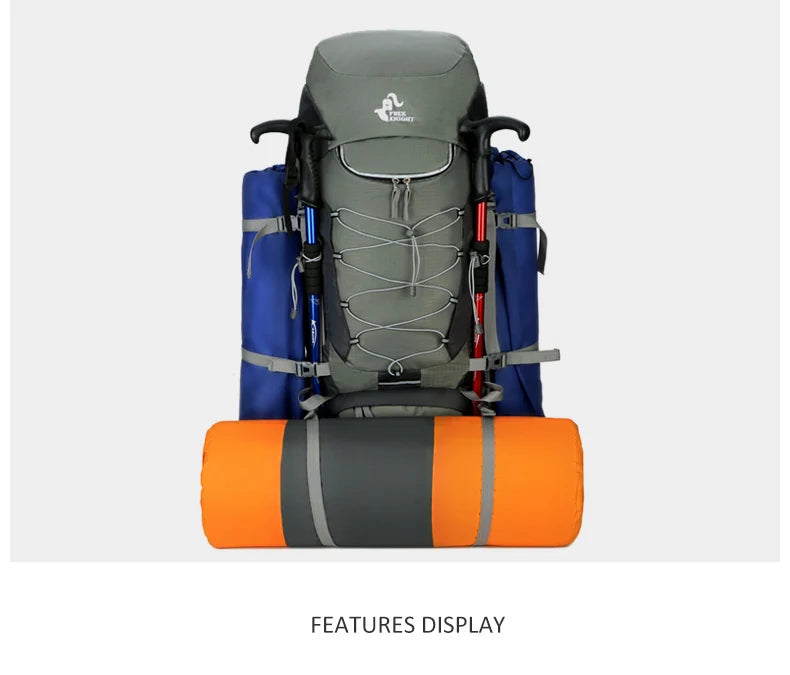 75L Camping & Hiking Backpack with Rain Cover - Outdoor Travel, Trekking & Climbing Rucksack for Men