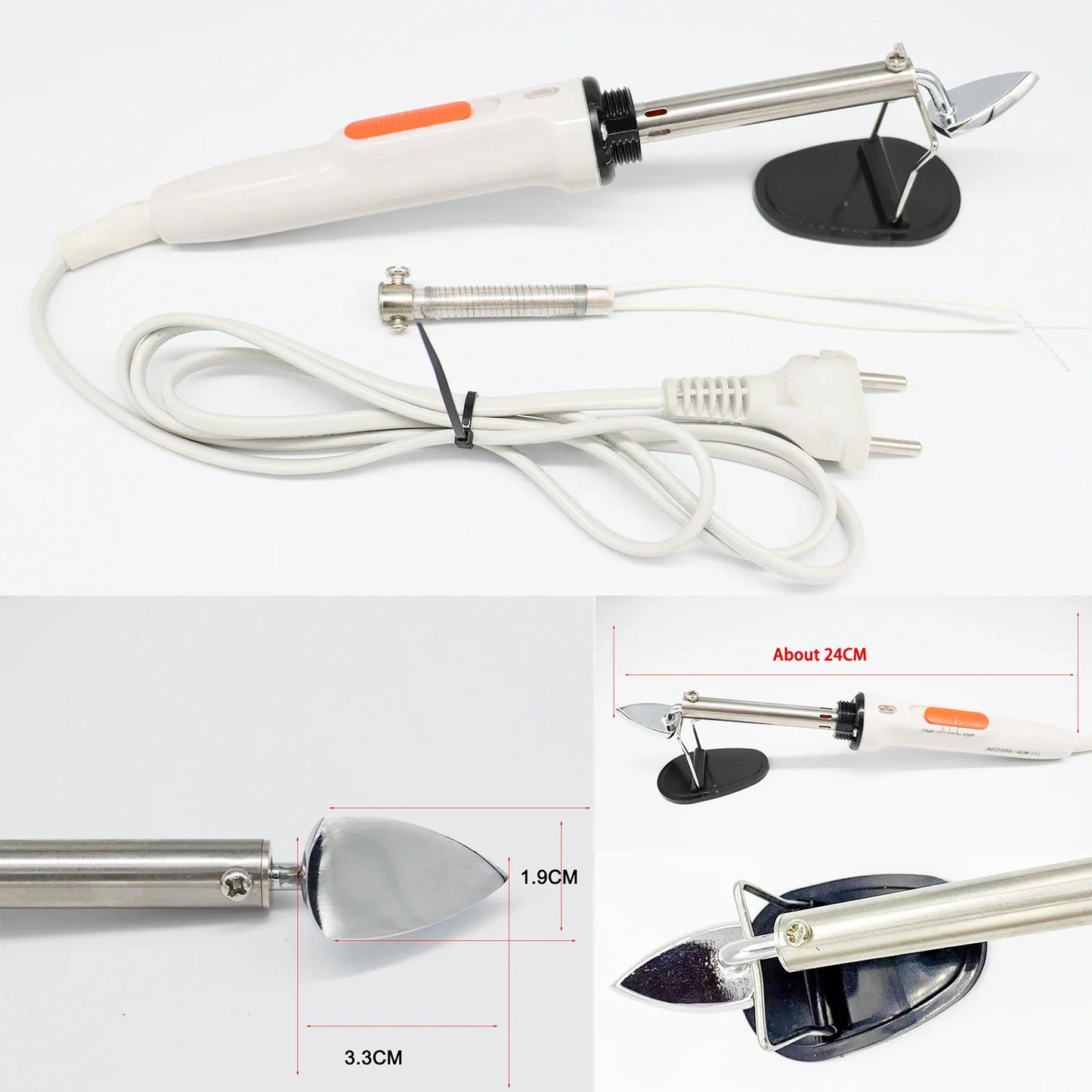 40W Mini Electric Soldering Iron — Adjustable 130/250°C Quick-Heating Tool for Household, Leather, Clothing & Wrinkle Removal