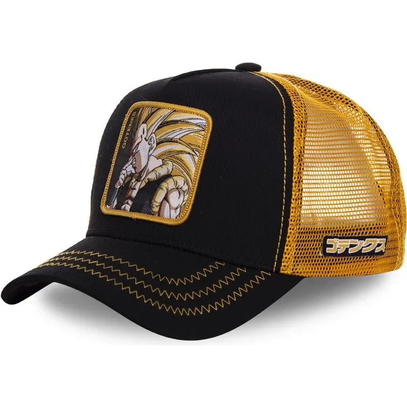 Dragon Ball Son Goku Cap - Embroidered Hip Hop Trucker Mesh Hat Adjustable Summer Travel Sun Visor for Men