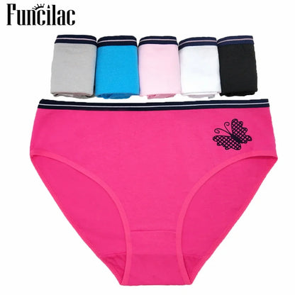 6 Pcs Women’s Cotton Briefs Set - Plus Size Sexy Print Mid-Rise Panties with Breathable Cotton Crotch
