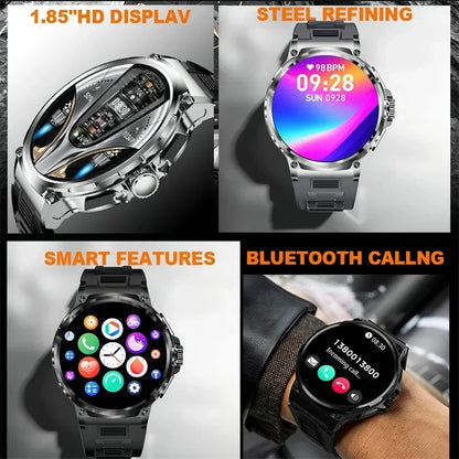 1.85" Ultra HD Smartwatch — GPS Tracking, Bluetooth Call, 710mAh Battery Sports Fitness Watch for Huawei & Xiaomi