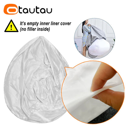 5ft Giant Faux Fur Bean Bag Cover - Fluffy Winter Pouf Cover Without Filler