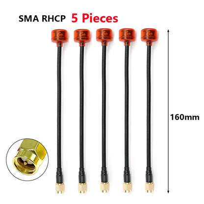 Rush Cherry FPV 5.8G Antenna – LHCP/RHCP SMA MMCX UFL IPEX Adapter for Racing Drone Goggles