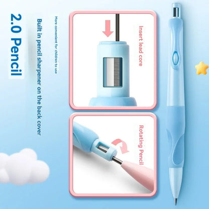 Cute Dolphin 2mm Mechanical Pencil Set – HB Drafting Pencils for Drawing, Writing & Sketching, Kawaii School Supplies