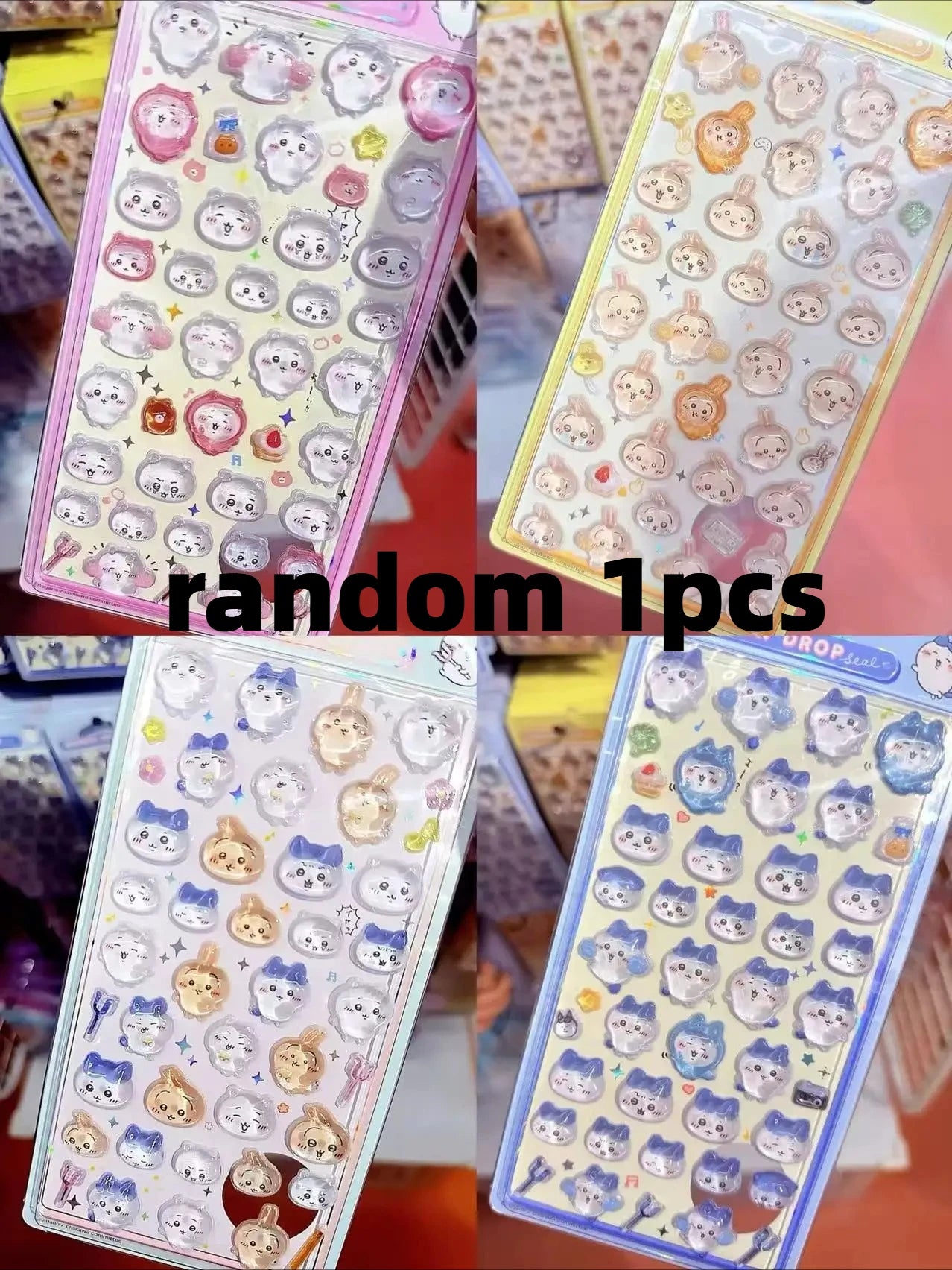 3D Chiikawa Usagi Crystal Stickers - Cute Waterproof DIY Decals for Phone Case, Nails, Notebook & Laptop Decor