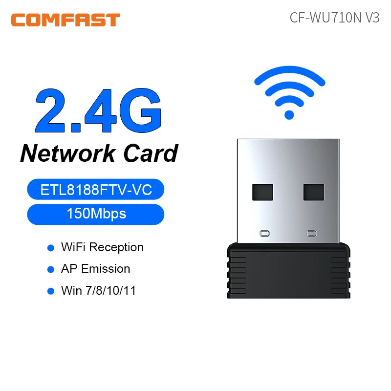 Comfast WiFi 6 USB Adapter – Mini Wireless Dongle Network Card for PC & Laptop 600Mbps